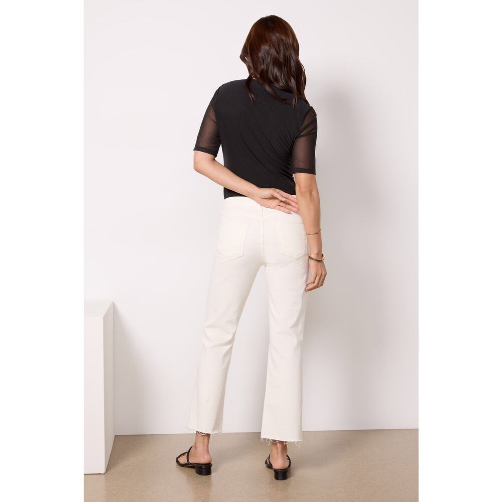 KUT From The Kloth Kelsey High-Rise Ankle Flare Jeans  in Cream Size 10